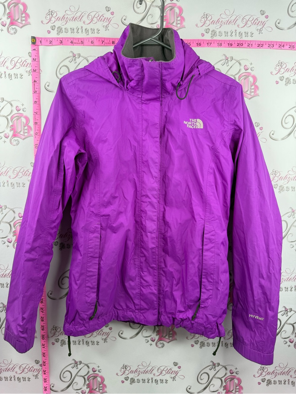 The North Face jacket lightweight Purple Hooded Rain Jacket HYVENT zip up
